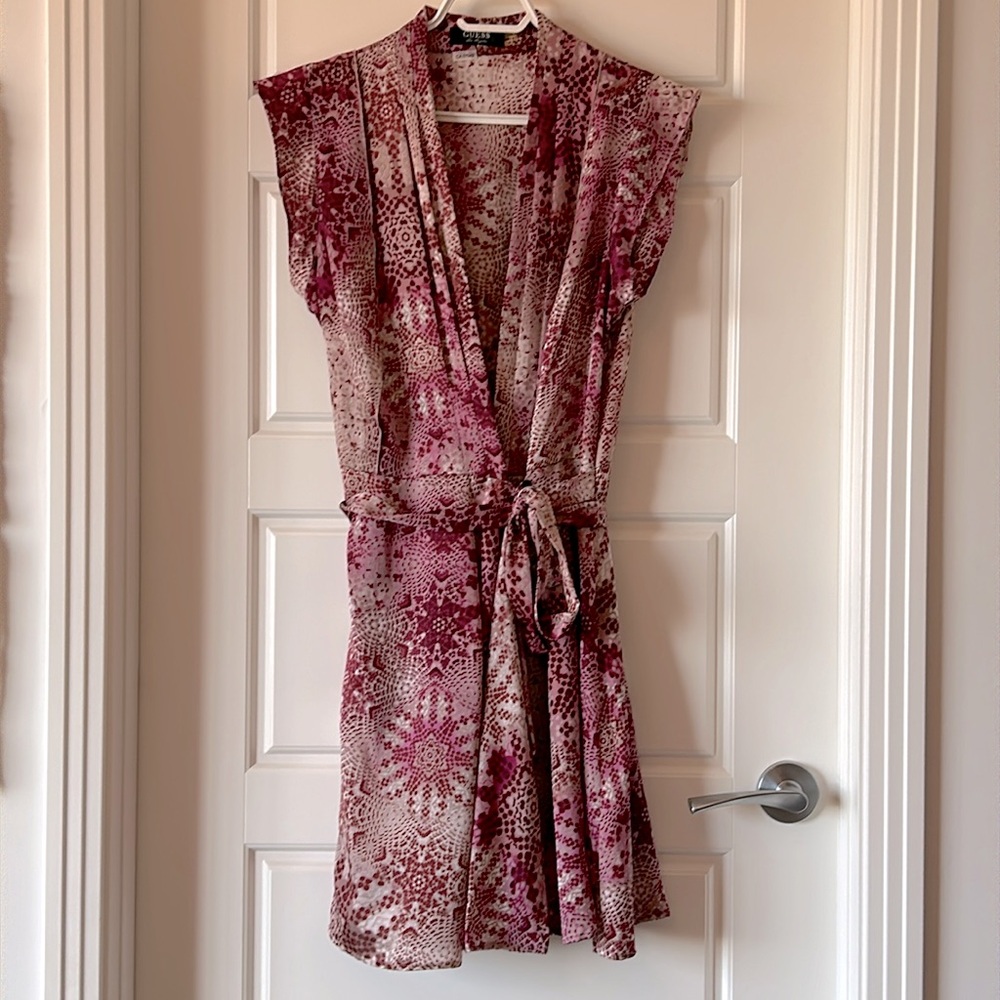 Guess pink wrap dress